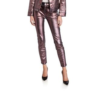 Atelier Notify metallic wine jeans size 27 NWT